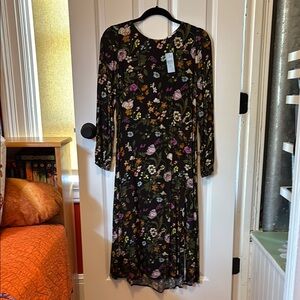 NWT black floral dress